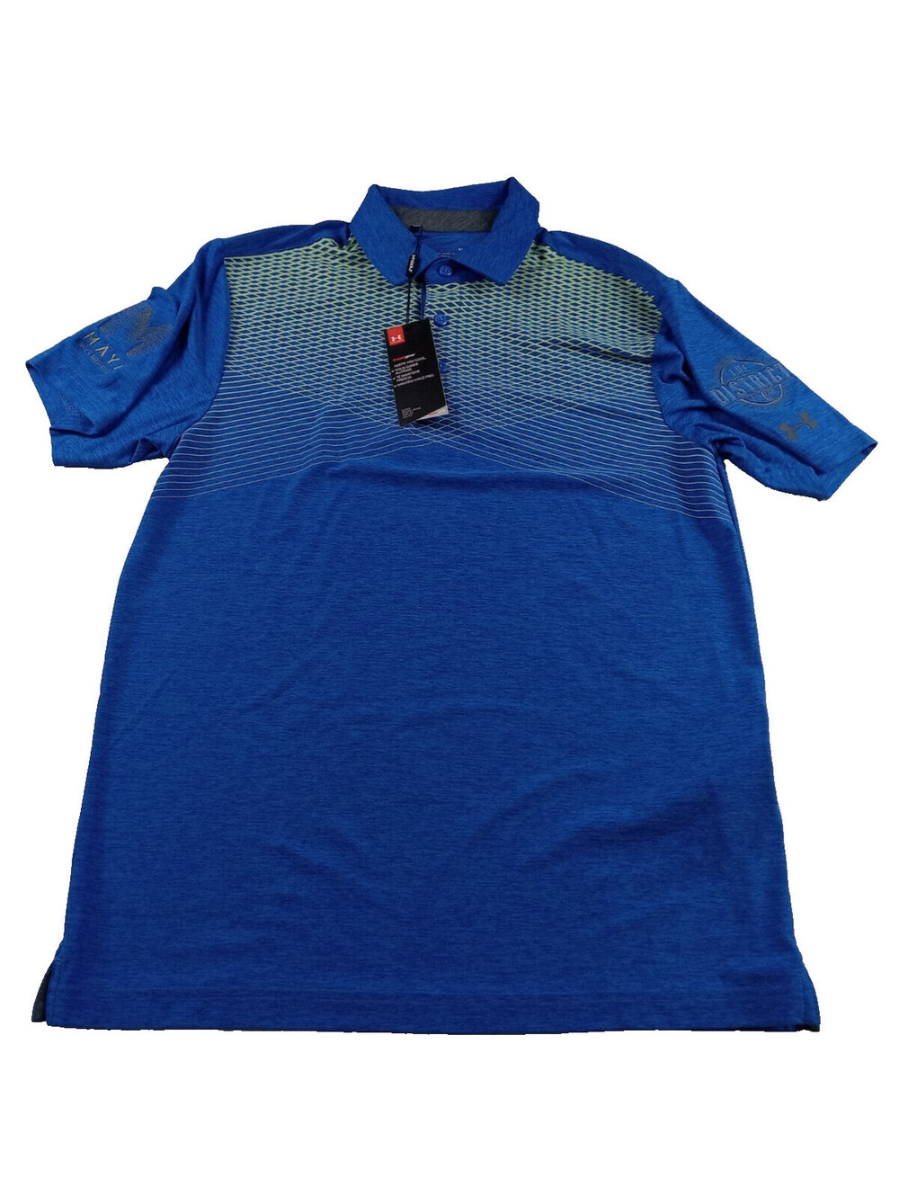 UA Playoff Polo Mens Small Maya Day Night Club The District Blue Gradient NWT